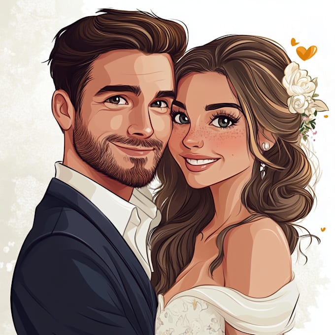 Gig Preview - Draw your couple into lovely disney cartoon portrait