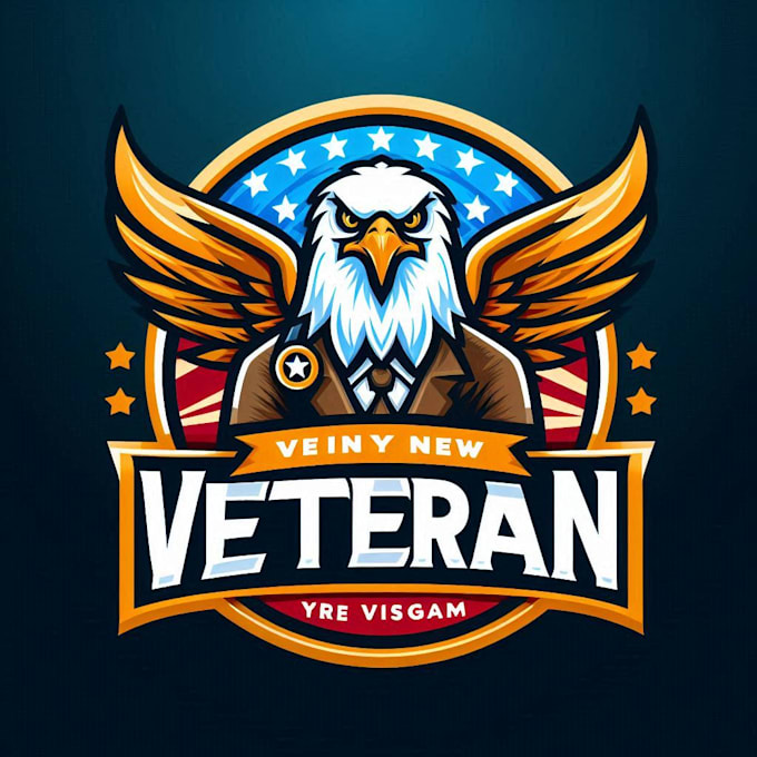 Gig Preview - Do awesome eagle veteran mascot logo design with 1 day delivery