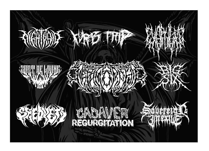 Gig Preview - Make draw black, slam, or death metal logo for your band