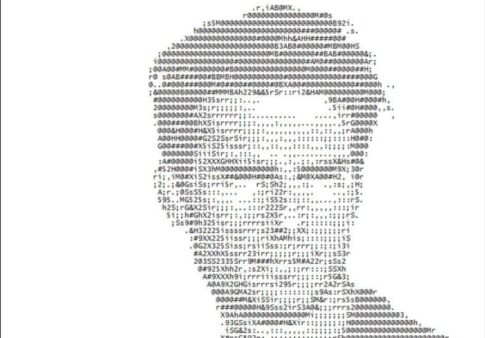 Convert your photo to text ascii character by Magilos