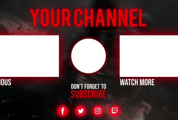 Do youtube end card end screen outro by Professionart