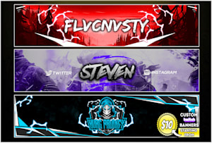 I will design professional custom, gaming  banner - FiverrBox