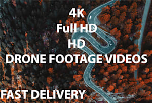 给出5个4k，高清无人机拍摄的任何主题的视频