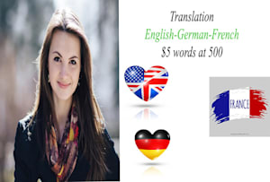 手动翻译英语和德语到完美的法语