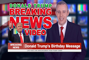 和唐纳德·特朗普一起制作一个生日快乐的突发新闻视频
