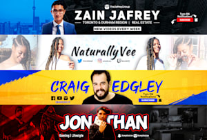 design professional youtube banner for you