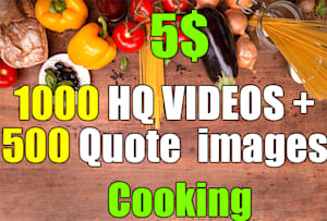 提供1000个烹饪HQ视频和500个引用图片