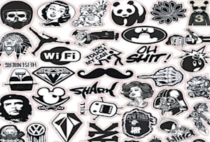 create decals, vinyl stickers, logo, tattoo, car stickers print ready