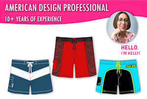 Design men underwear boxer brief cad sketch and tech pack by Kellylopez1