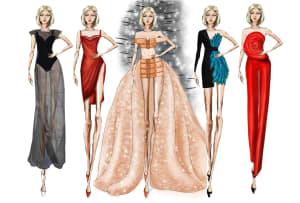FOCAL POINT STYLING RED CARPET OSCAR STYLE  FASHION SKETCHES 2014