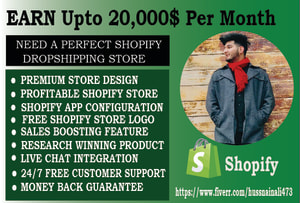 设计shopify商店，shopify网站或shopify dropshipping商店为您