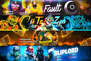 I will design professional custom, gaming  banner - FiverrBox