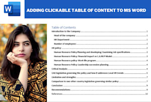 make clickable table of contents in word make clickable table of contents in word