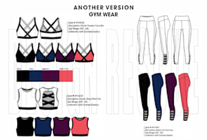 create activewear fitness design and tech pack