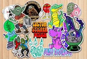 Create cool custom sticker,badge design for your merchandise by ...
