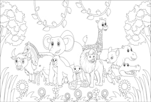 draw and design unique coloring book page for children