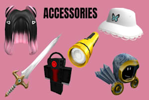 3d roblox hair, sign post, backpack accessories by Roy_mason9