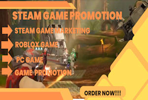 I will do organic steam, steam game, roblox, roblox game, online game  promotion - FiverrBox