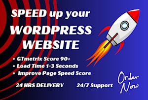wordpress website speed optimization for Google pagespeed gtmetrix,CDN,load  fast mobile, by Jobairwp