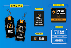 design clothing labels, neck and care labels