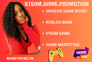 I will promote your steam game roblox game promotion and online game -  FiverrBox