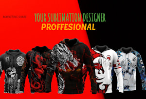 design sublimation hoodie, all over print design