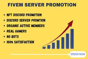 I will boost discord server, fivem server promotion, roleplay