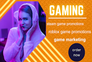 I will do organic steam, steam game, roblox, roblox game, online game  promotion - FiverrBox
