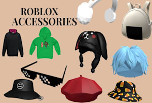 3d roblox hair, sign post, backpack accessories by Roy_mason9