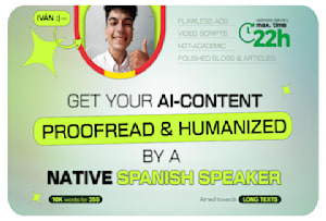 proofread, superintend and rewrite your spanish ai generated content