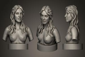 3D Printed custom Female Robot Concept Bust from $0.00