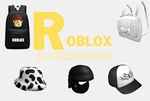 3d roblox hair, sign post, backpack accessories by Roy_mason9