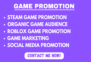 I will do organic steam, steam game, roblox, roblox game, online game  promotion - FiverrBox