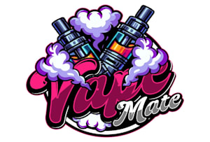 vape logo Retro Vape Store Logo Design Emblem main image 0