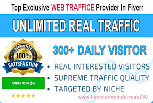 300 WEB TRAFFIC VISITS PER DAY FOR YOUR WEBSITE FOR 30 DAYS REAL VISITS