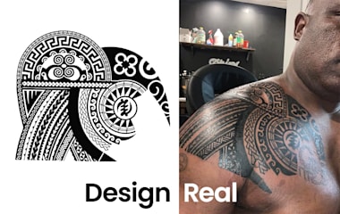Maori Polynesian Chief Warrior Tattoo Stencil Template