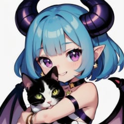 Demon Girl Emote Bundle for Twitch Discord  Chibi 