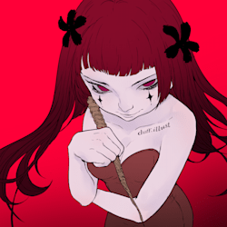 Manga, anime, girl, edgy, aesthetic, red