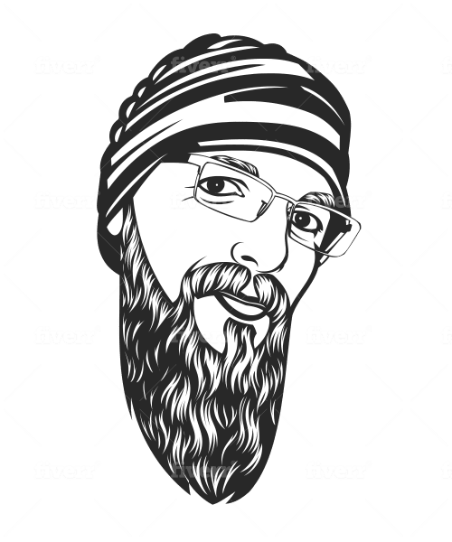 Draw A Black And White Vector Portrait By Swastipujari