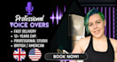record studio quality female british or american voice over