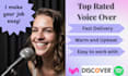 provide amazing voiceover with commercial rights included