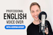 record a professional male voice over with a german accent