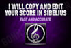 copy and edit your scores in sibelius