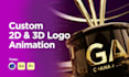 create a custom 3d professional logo animation for you