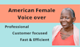 record a mature american female voiceover