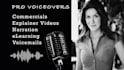 record a professional female voiceover for your project
