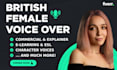 record 100 words of studio quality british female voice over