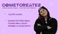 professionally voice any female or young boy characters