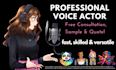 be your female voice actor for animation and video games