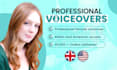 record a pro voiceover, british or american female accent